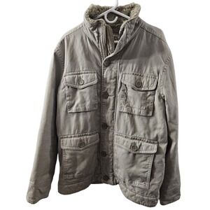 Sz XL‎ Mens Mint KIRRA Coat Jacket Military Cargo Shurpa lined Khaki Beige Tan